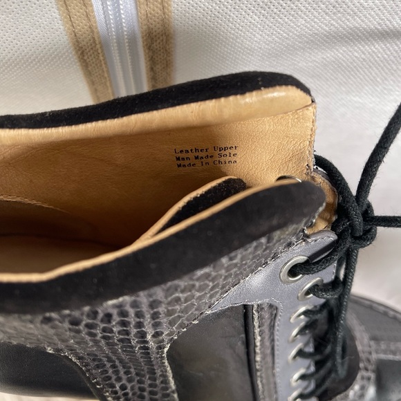 L.A.M.B. Black Suede/Snake Skin Summer Lace Up Sneaker Wedges!  EUC - Picture 6 of 10